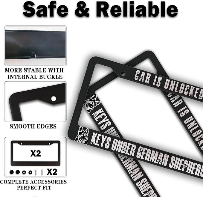 Front License Plate Bracket Black and White License Plate Frames Car is - Image 4