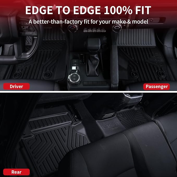 LASFIT Floor Mats for Toyota Tacoma 2024 2025 Double Cab All Weather Floor - Image 8