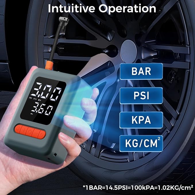 Tire Inflator Portable Air Compressor, Cordless Air Pump - Image 7