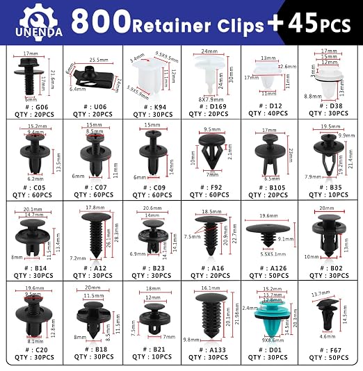 Car Push Retainer Clips 845pcs - Image 2