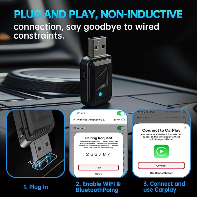 CarPlay Smart Box, Wireless CarPlay Adapter, converts Factory Wired to Wireless - Image 4