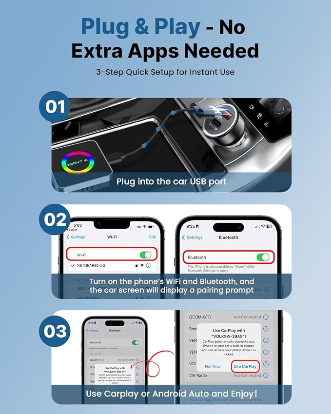Sehawei Wireless CarPlay & Android Auto Adapter 2025 - Image 3