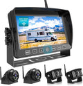 Fookoo HD 7" Wireless Backup Camera System, 1080P 7" Quad Split Screen Monitor by FOOKOO