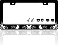 Black White Butterfly License Plate Frame Funny Butterflies License Plate Holder by TINALUIN