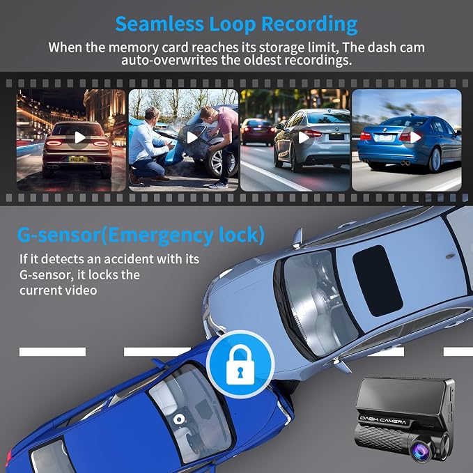 4K Dash Cam Front and Rear, 30FPS Dash Camera - Image 6