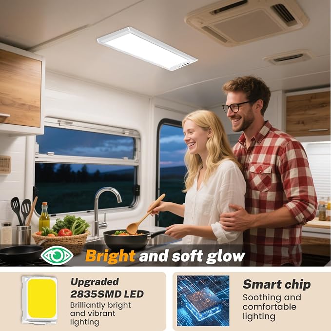 4 Pack RV Lights Interior, 3 Color RV LED Super Bright Fixture, 12V RV Ceiling - Image 5