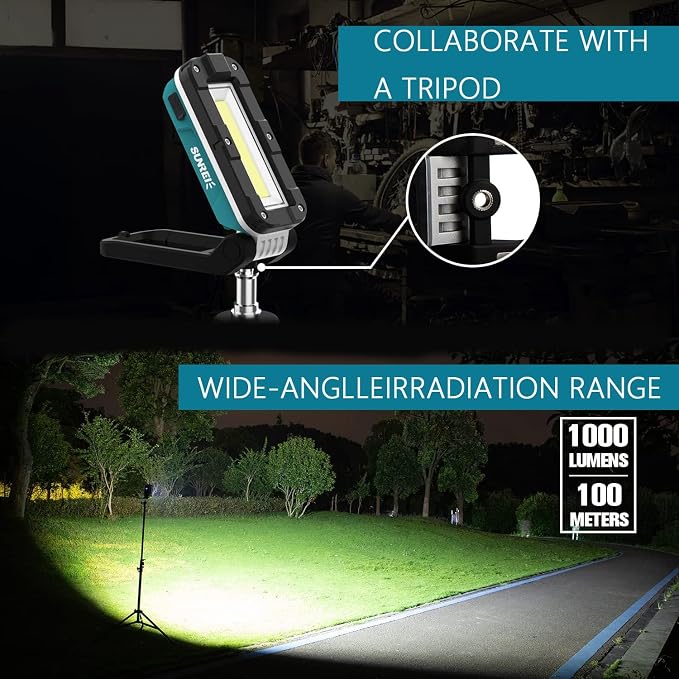 SUNREI LED Rechargeable Magnetic Work Lights COB Mechanic Lights, 1100 Lumens - Image 6