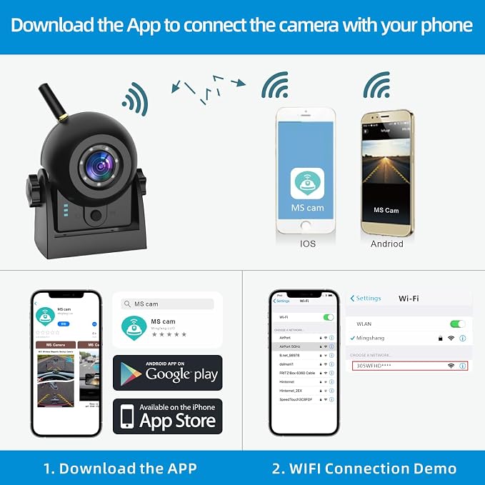 720P WiFi Backup Camera-Wireless Magnetic Reversing Camera - Image 7