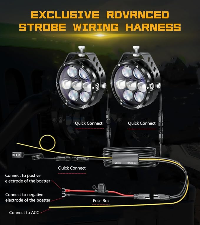 Kewig 4 Inch 96W Amber White LED Light Pods, 6 Modes Dual Color Fog Light Pods - Image 3