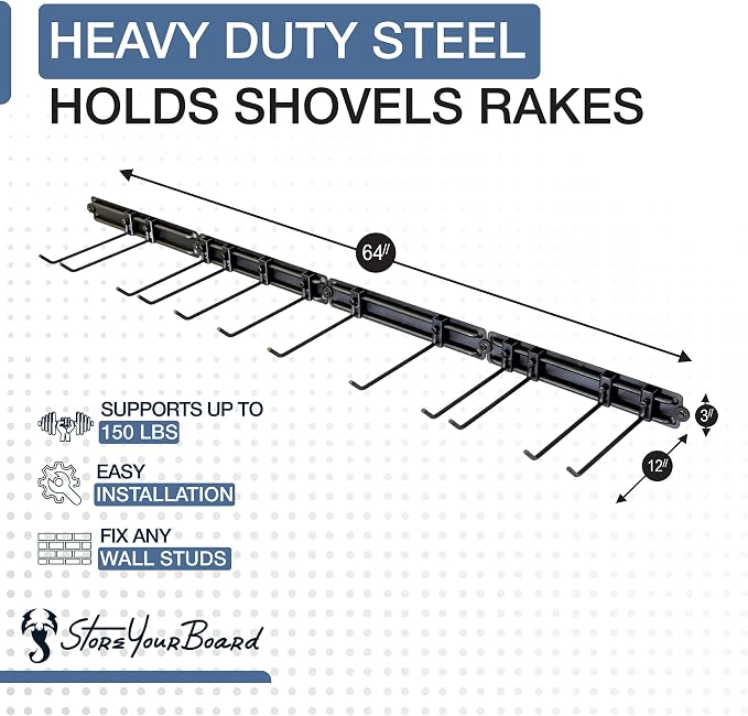 StoreYourBoard 64" Modular Garage Garden Tool Organizer Wall Mount – Heavy Duty - Image 4