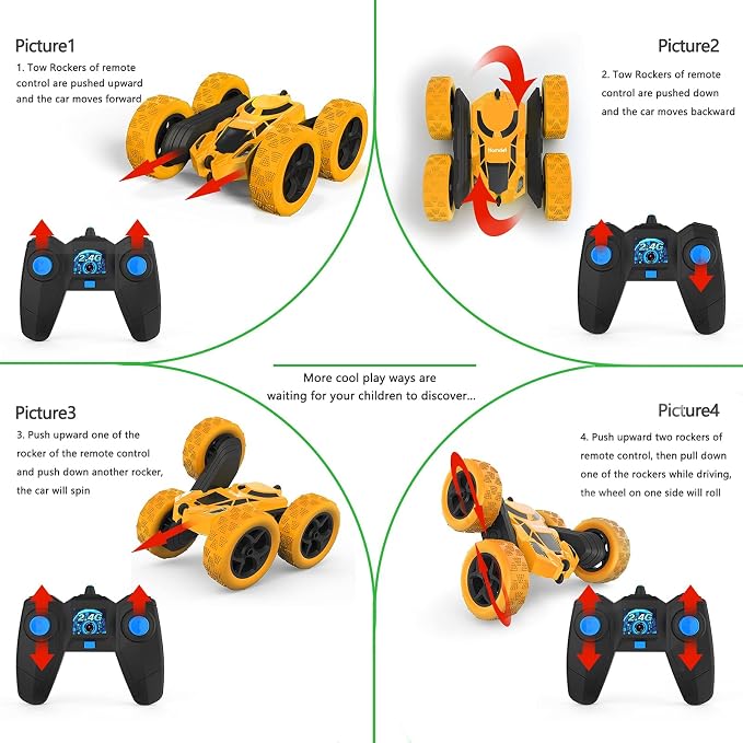 Remote Control Car Double Sided 360°Rotating 4WD RC Cars - Image 4