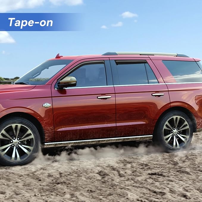 Window Visors Rain Guards for 2018-2024 Ford Expedition, Out-Channel Window - Image 3