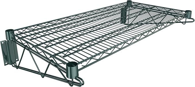 18" x 36" Green Epoxy Wire Wall Mount Shelf by Krollen+Industrial
