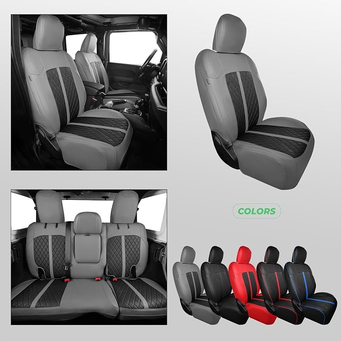 for Jeep Wrangler Seat Covers 4Door JL 2018 2019 2020 2021 2022 2023 2024 2025 - Image 8