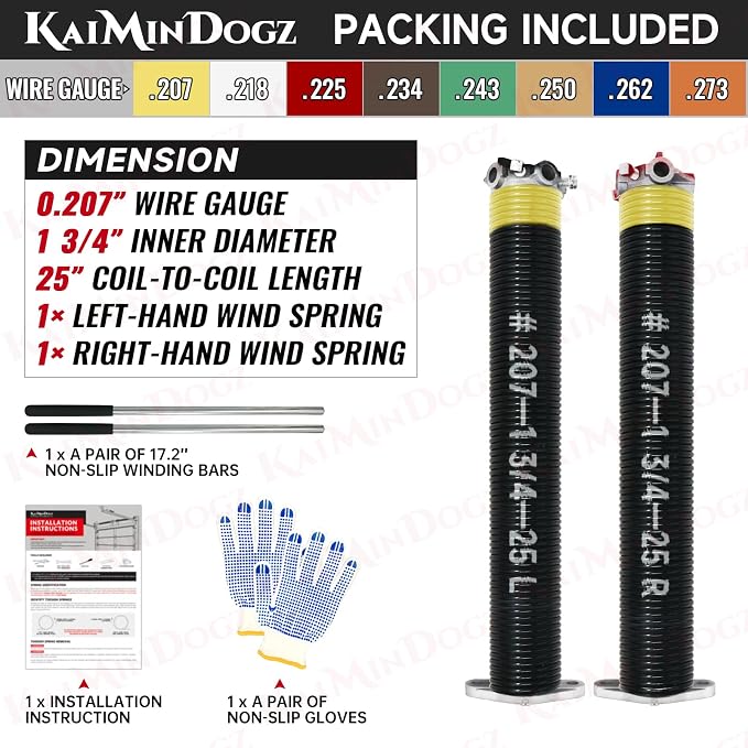 Pair of 1.75" Garage Door Torsion Springs Set - Image 2