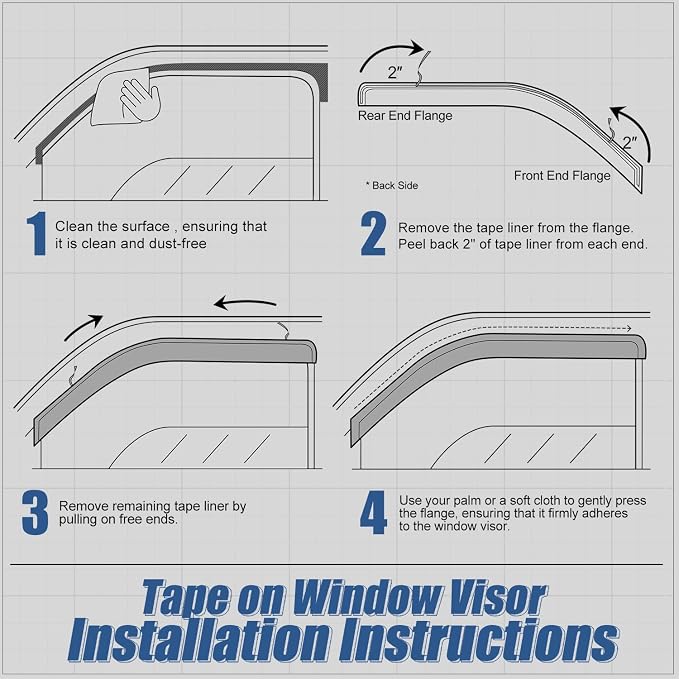 Auto Dynasty Set of 4 Carbon Fiber Pattern Window Visors Compatible - Image 5
