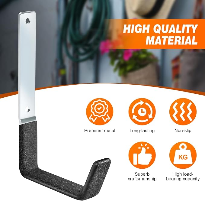Ladder Hangers for Garage Wall Garage Hooks Heavy Duty Wall Hooks Set of 4 Tool - Image 6