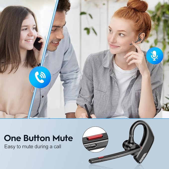 New bee Bluetooth Headset, Wireless Bluetooth Earpiece - Image 5