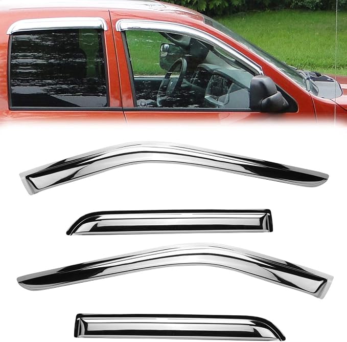 94167Y Chrome Side Window Visor Wind Vent Deflector by Deebior
