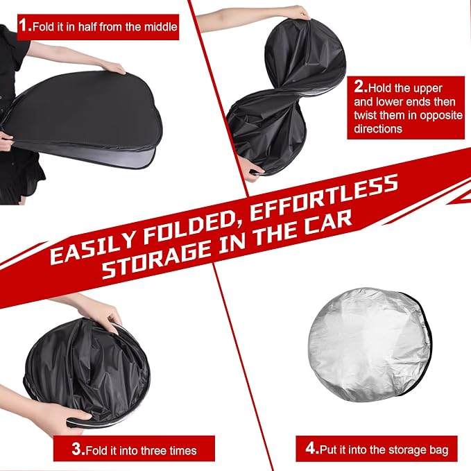 Windshield Sun Shade for 2017-2025 Chrysler Pacifica Minivan Foldable Sun - Image 7