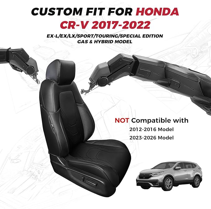 FREESOO CRV Seat Covers Full Set, - Image 2