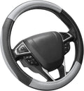 SEG Direct Black and Gray Microfiber Auto Car Steering Wheel Cover Universal 15 by SEGDirect