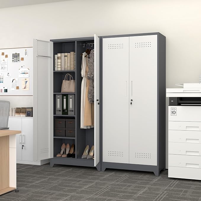 GREATMEET 72.8" Broom Storage Cabinet, Utility Cabinets - Image 2