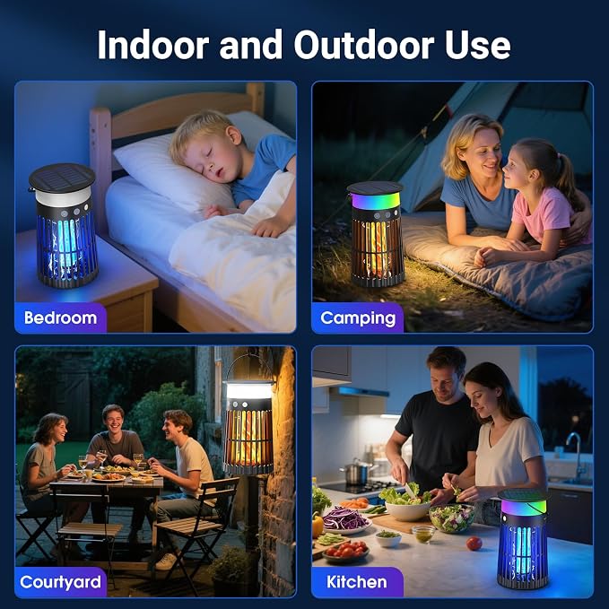 Solar Bug Zapper Outdoor, Portable Electric Mosquito Killer - Image 6