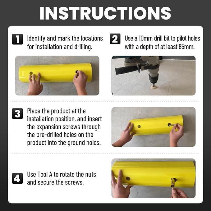 Garage Tire Stops for Garage Floor High-Visibility, 2 Pack 3.1" Higher Block - Image 4