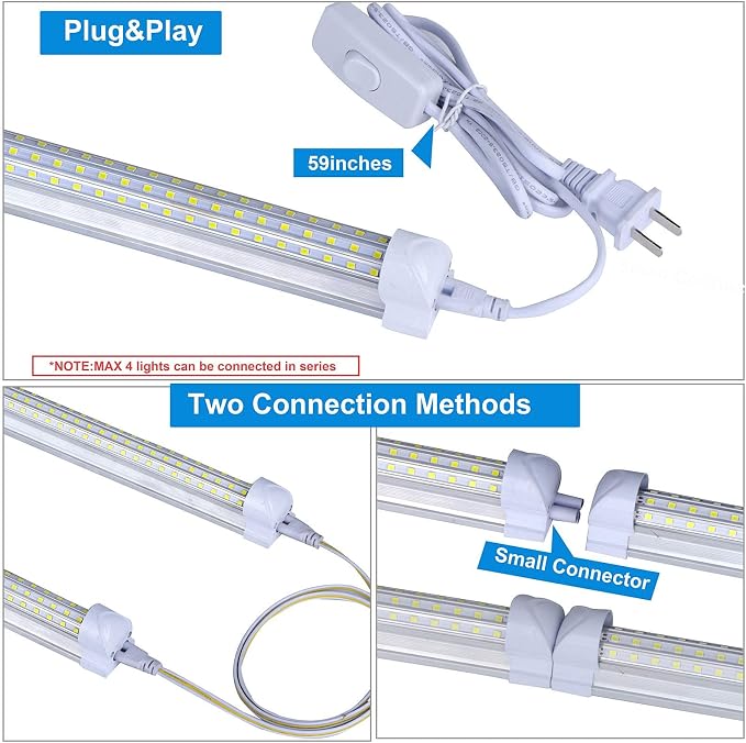 8FT LED Shop Light, Super Bright 120W Shop Lights, 19800LM 5000K 8 Foot Led - Image 3