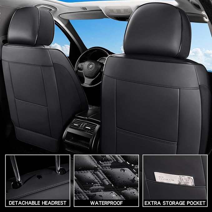 Car Seat Covers Full Set, Leather Seat Covers - Image 7