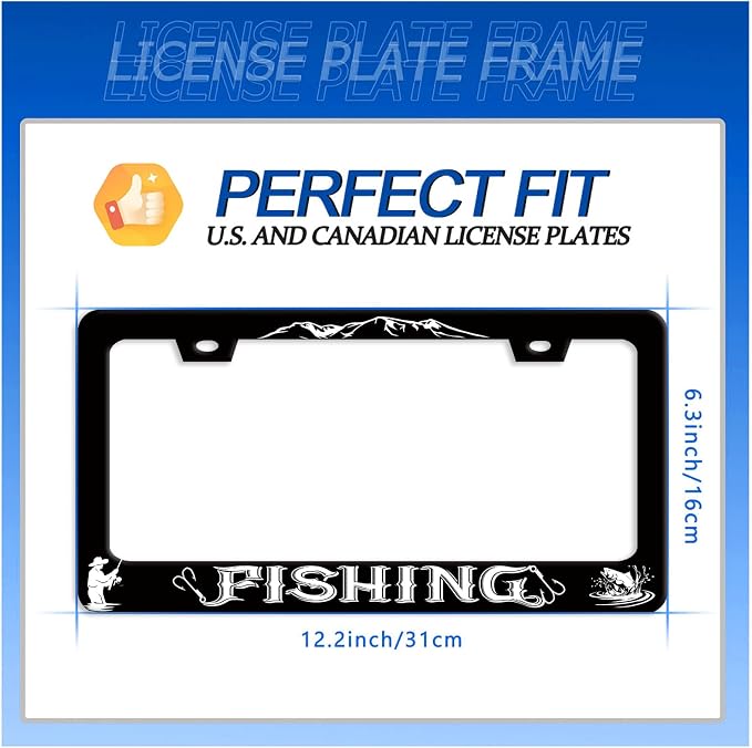 Fishing License Plate Frame Personalised License Plate Stainless Steel Funny - Image 7