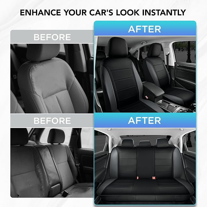 Road Comforts Leather Seat Covers, Breathable Car Seat Covers Full Set - Image 3