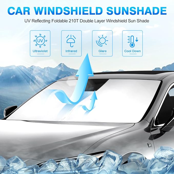 KUST Windshield Sun Shade for Lexus ES 2019-2024 2025 ES250 ES300h ES350 - Image 2