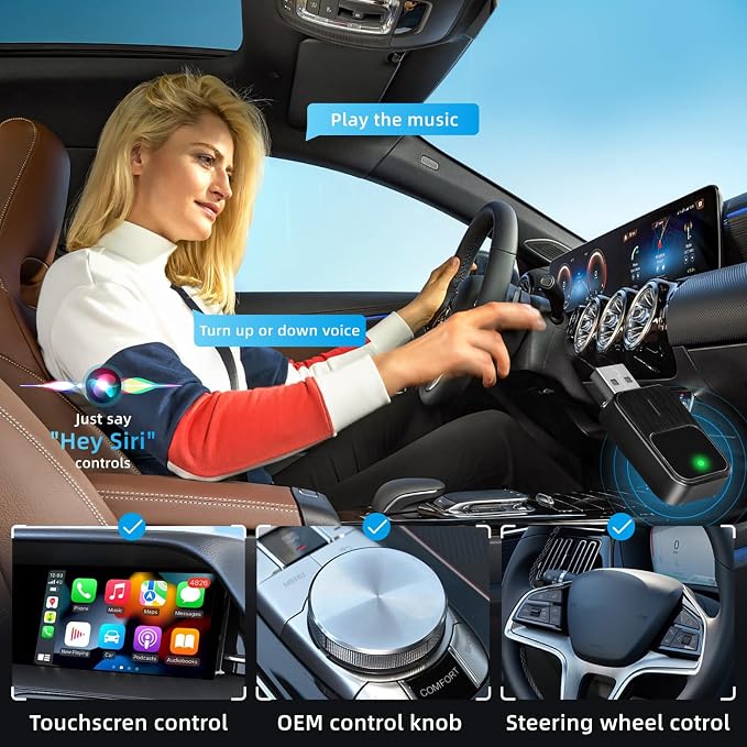 Wireless CarPlay Adapter for Apple, Android Auto Car Adapter 2025, 2in1 Mini - Image 5
