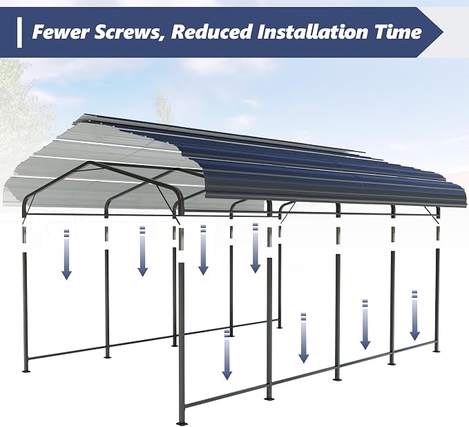 SUNBURY 10x20 FT Carport, Heavy Duty Car Port Canopy - Image 4