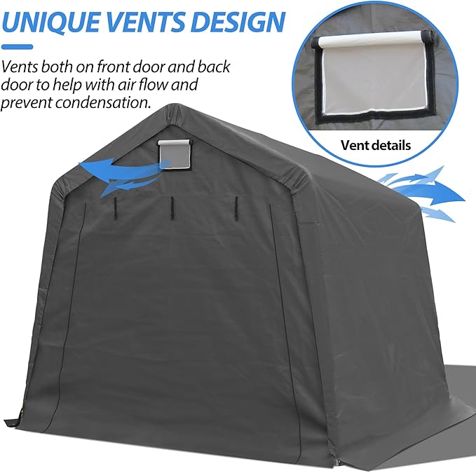 10' x 10' Outdoor Storage Shelter Shed, Portable Storage Shed Heavy Duty - Image 5