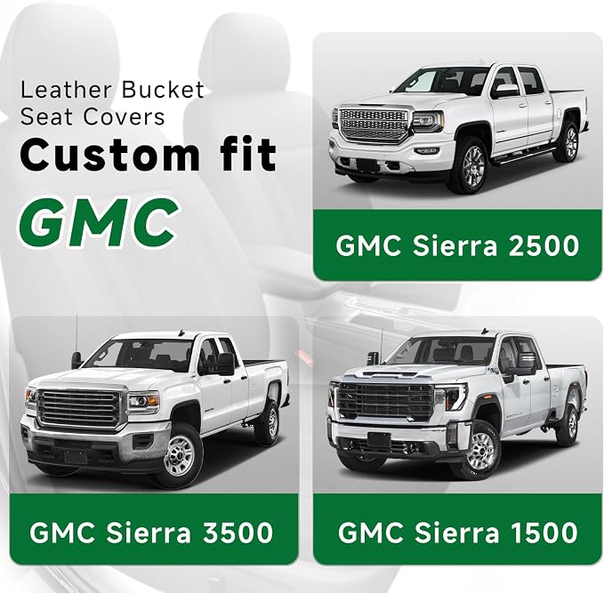 GIANT PANDA Fit GMC Sierra 1500 2500 3500 Front Car Seat Cover, 3D Air Mesh - Image 7