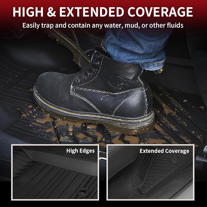LASFIT Floor Mats for Toyota Tacoma 2016-2023 Double Cab All Weather Custom Fit - Image 3