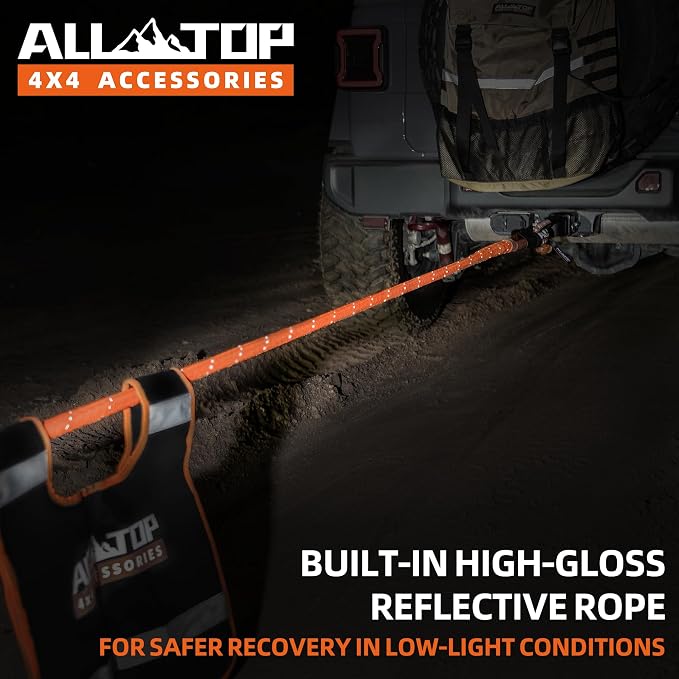 ALL-TOP Kinetic Recovery Rope 48000Lbs, 1in x 30ft, Heavy Duty 30+% Elasticity - Image 2