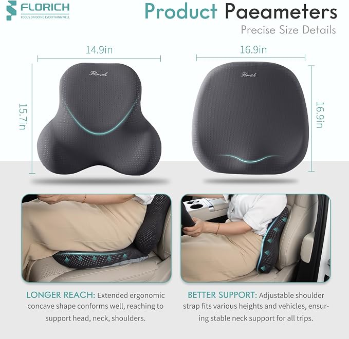 FLORICH Car Seat Cushion and Lumbar Support Pillow - Image 3