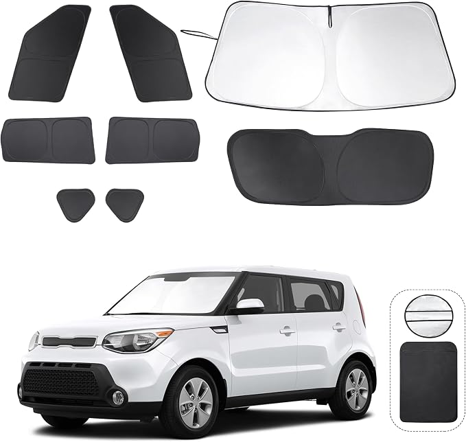 TINGLU Window Shades for Kia Soul 2014-2019 Accessorie Car Side Full Windows by TINGLU