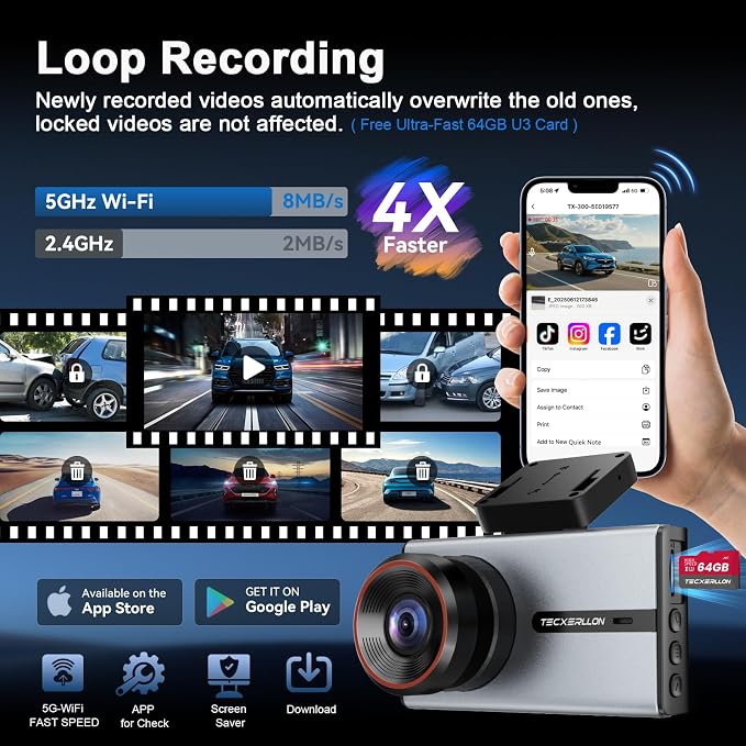 Dash Cam, 4K Dash Cam Front and Rear - Image 7