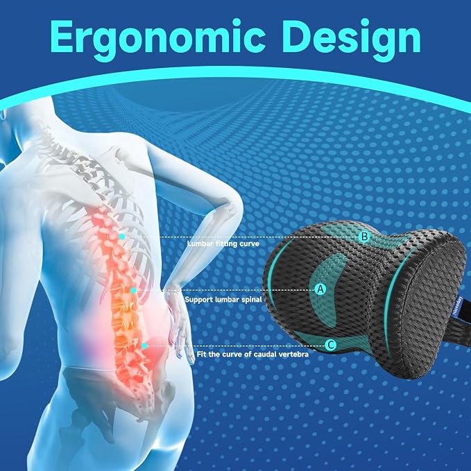 Lumbar Support Pillow for Office Chair Car Back Support Pillow, Memory Foam - Image 4