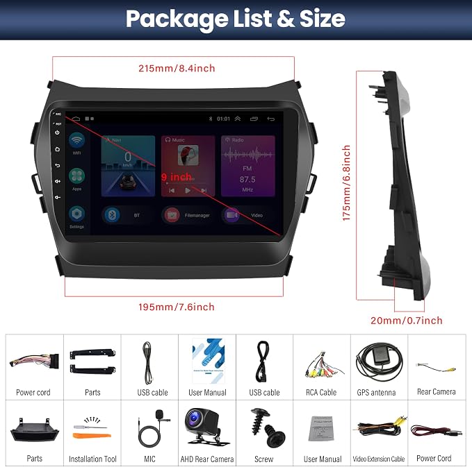 2+64G Android 13 Car Stereo for Hyundai Santa Fe IX45 2013-2018 - Image 2