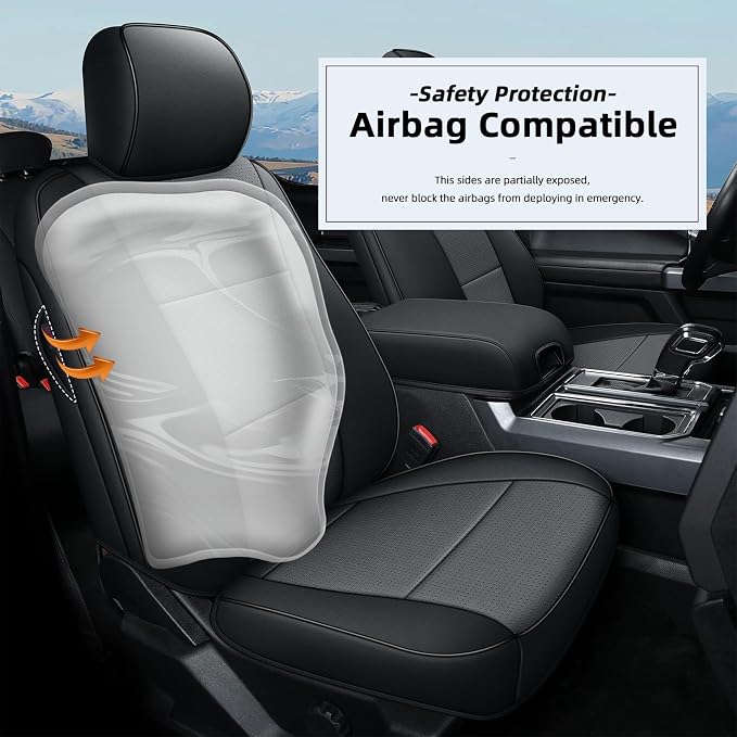 AOMSAZTO Front Seat Covers for Ford F150 XL XLT: 2015-2024 SuperCrew & F250 - Image 6