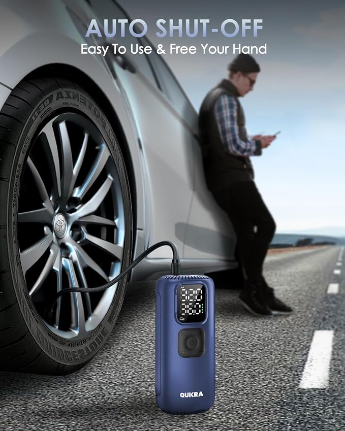 T22 Tire Inflator Protable Air Compressor, 3× Faster 160PSI Air Pump, Auto - Image 3