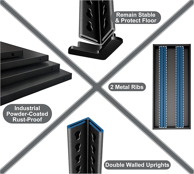 48" W Garage Shelving Heavy Duty, 1650LBS Loads Adjustable Garage Storage - Image 5