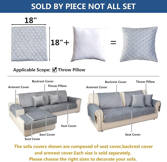 Eismodra Throw Pillows, Couch Cover, Sofa Cover, Sectional Couch Covers - Image 5