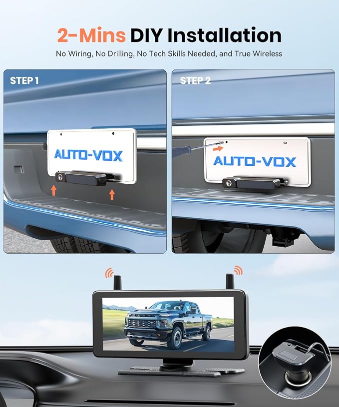 AUTO-VOX 2 Solar Wireless Backup Camera System - Image 2